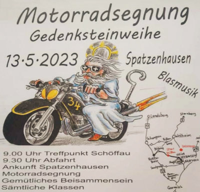 Gedenksteinweihe und Motorradsegnung