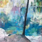 Sophie Bechtolsheim „Pragser Wildsee“ - Acryl auf Leinwand, 100x100cm, 2022
