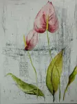 Isa Jauch „die Hochzeit der Seele“ - Leinwand, 70 x 50 cm, Air brush-Farben, Spitzfeder (erwerbbar)
