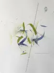 Isa Jauch „wenn ich nur darf“ - Büttenpapier, 40 x 30 cm, Airbruh Farben, Bandzug- und Bambusfeder (erwerbbar)
